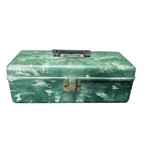 Vintage Plano Molding No. 5800 Marbelite Marbleized Green Fishing Tackle Box
